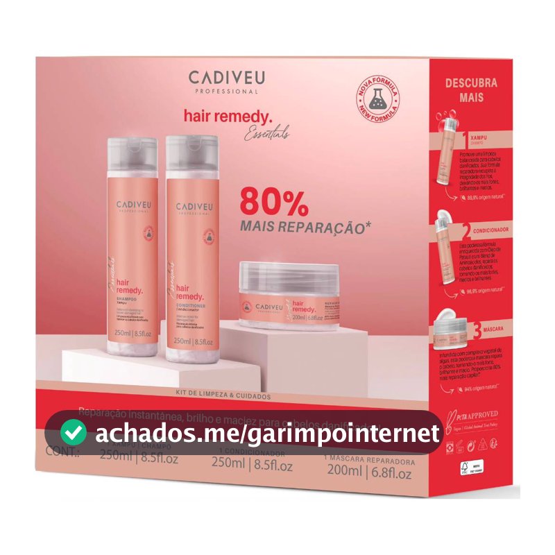 Kit Cadiveu Hair Remedy Reparador - 3 Produtos