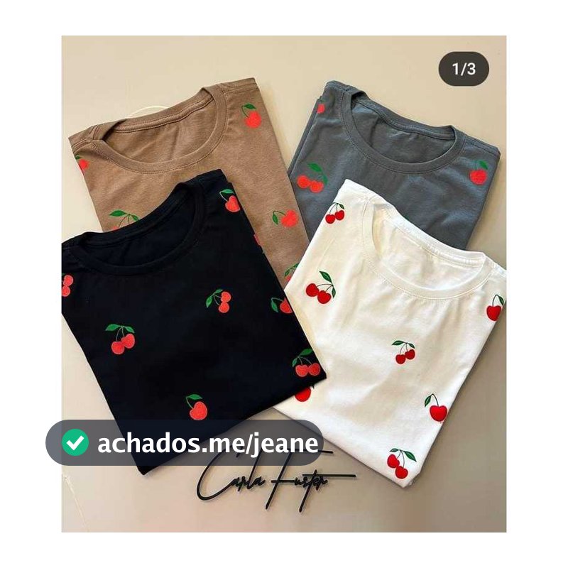 kit 3 blusinha básica baby look camiseta viscorycla estampas variados