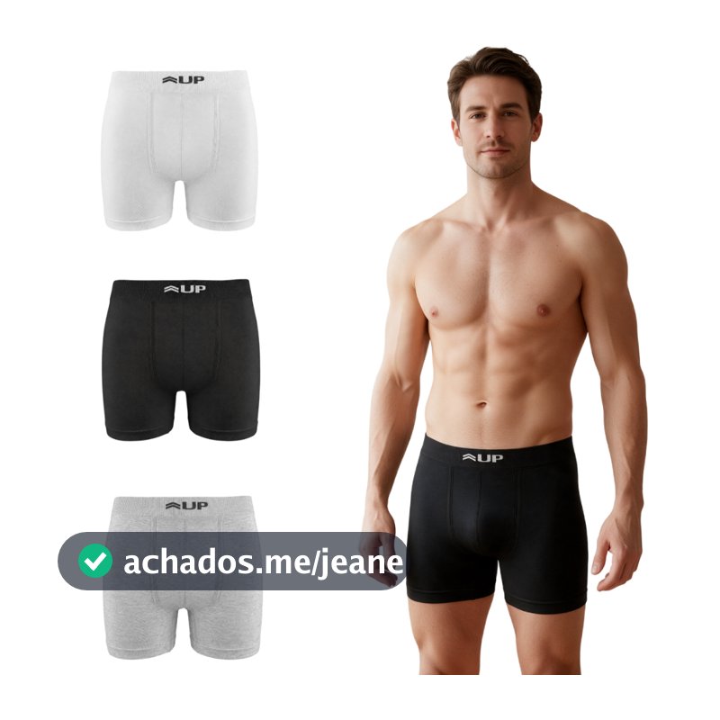 Kit 3 Cuecas Boxer Microfibra Up Underwear Dry Sortido