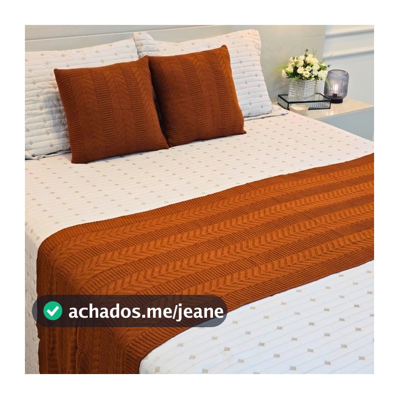 Peseira Manta Tricot Cama Casal Queen King Links - SOMENTE A PESEIRA