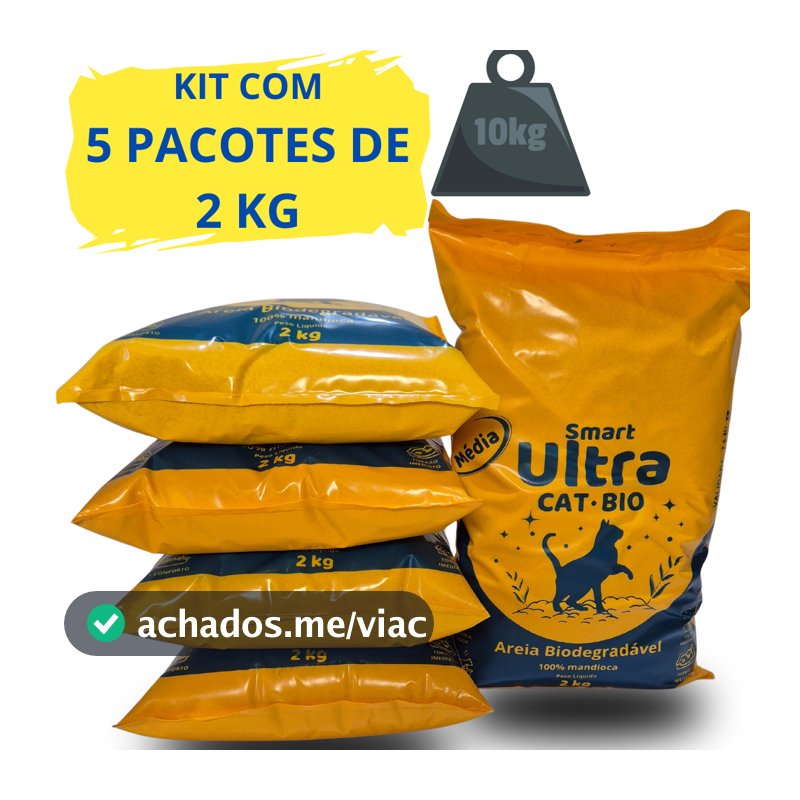 Areia Higiênica para Gatos Biodegradável Vegetal 10 kg – Antiodor, Alta Absorção, Sustentável