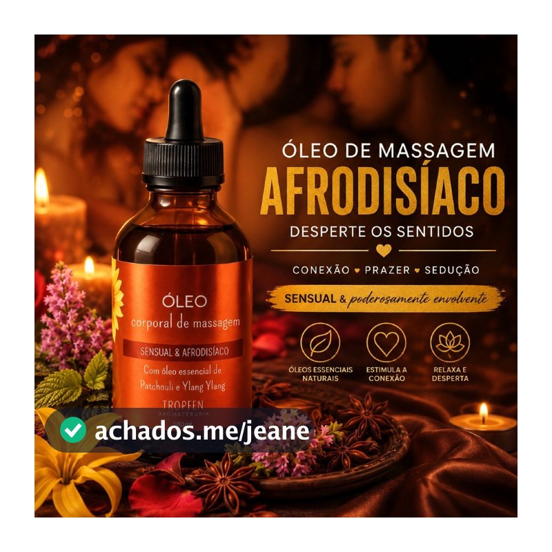 Óleo de Massagem Tântrica Erótica com Óleo Essencial - 100% Natural