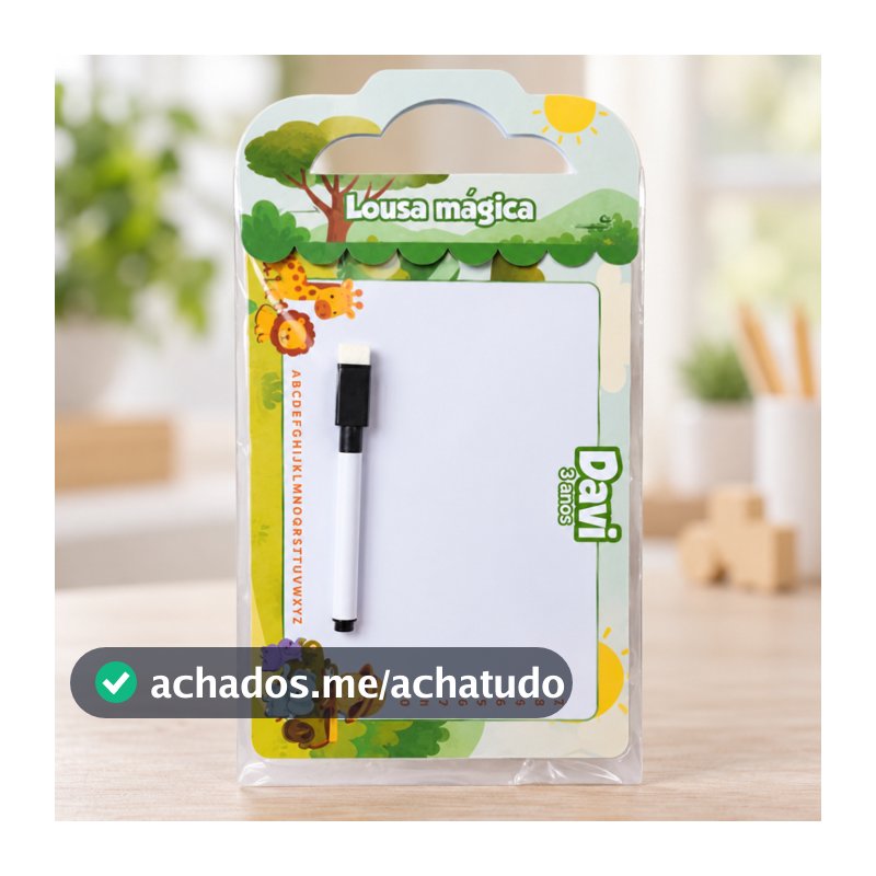 Lousa Mágica 3 em 1 Personalizada Safari - Lembrancinha Festa Infantil