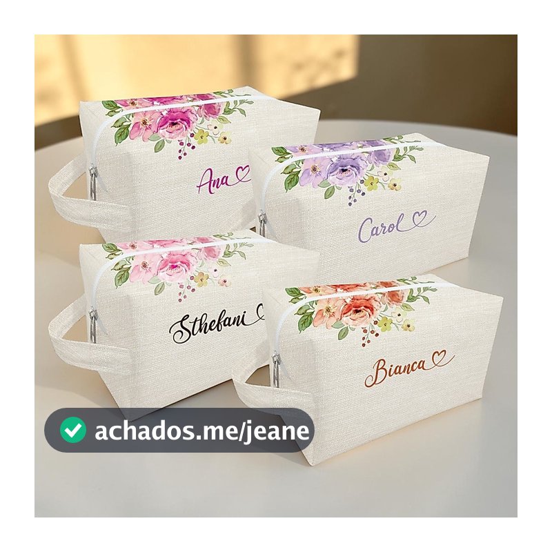 Necessaire Box Personalizada com Nome Casamento Madrinha Padrinho Debutante Aniversário 15 Anos Batizado Lembrancinha