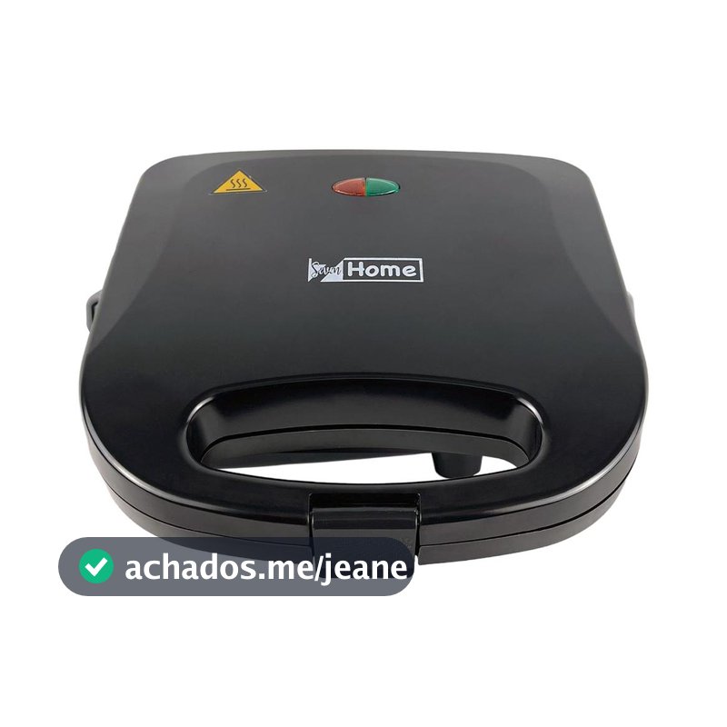 Sanduicheira Grill Antiaderente Preta 750W SAN004 - Seven Home