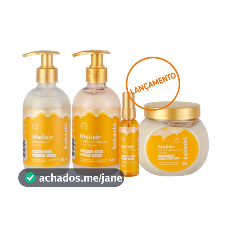 Kit Shampoo + Condicionador + Máscara + Sérum Melixir Kokeshi