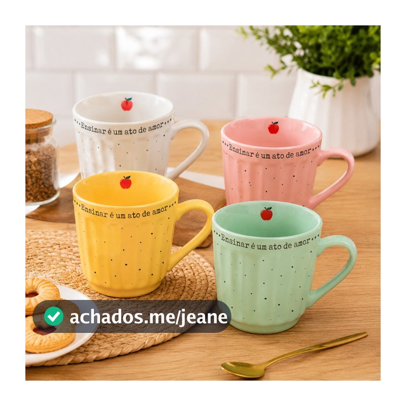 Caneca Canelada 150 ml Presente Dia dos Professores Ensinar Educador Ensino Frases Especial