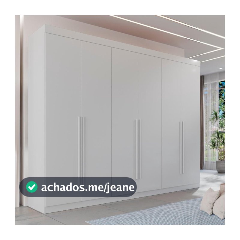 Guarda Roupa Casal 100% MDF 6 Portas 6 Gavetas Itália