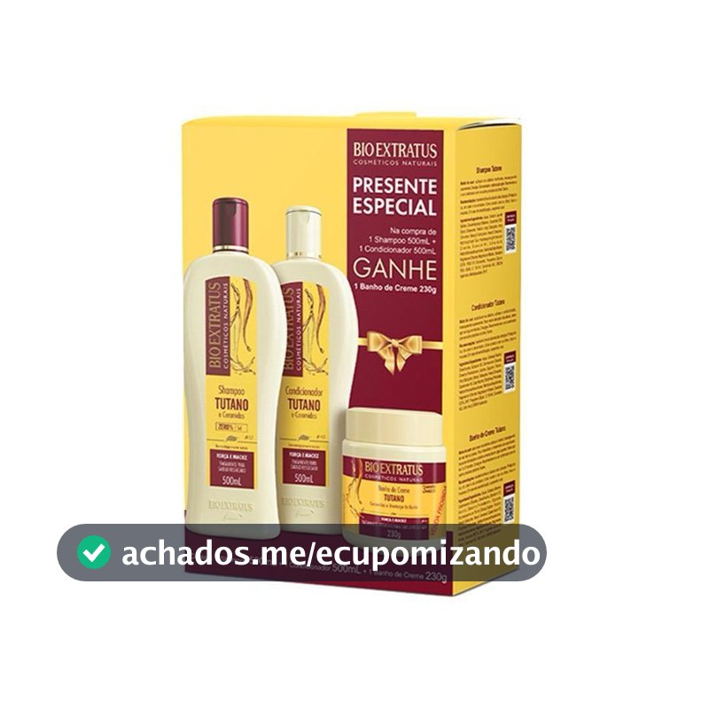 Bio Extratus Kit Tutano – Recuperação e Brilho Intenso(Shampoo + Condicionador + Banho de Creme 230gr)