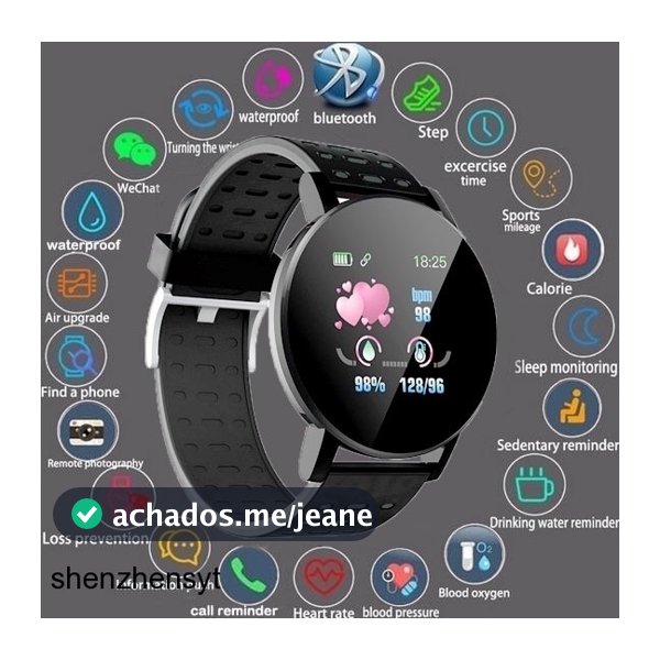 relogio smartwatch redondo Relógio Smartwatch/Band 119 Plus Fitness/Monitor digital À Prova D'água smartwatch masculino