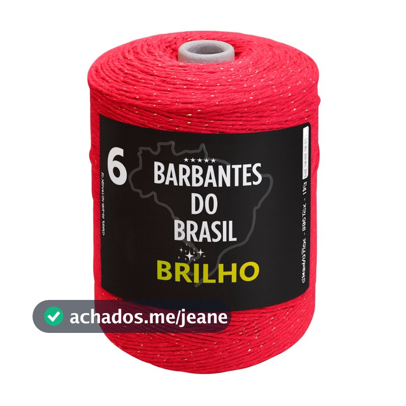 Barbante com Brilho OURO 1kg Fio 6 Cru 100% Algodão