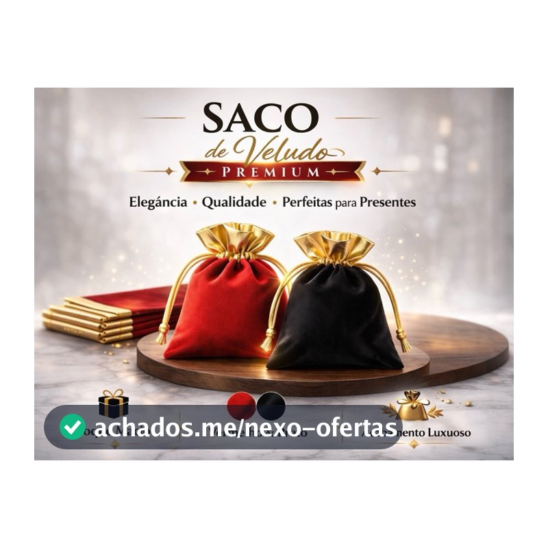 Saco de Veludo - 7x9 / 10x15 - Lembrancinha / Natal / Jóias / Festa / Casamento - Saquinho de Veludo