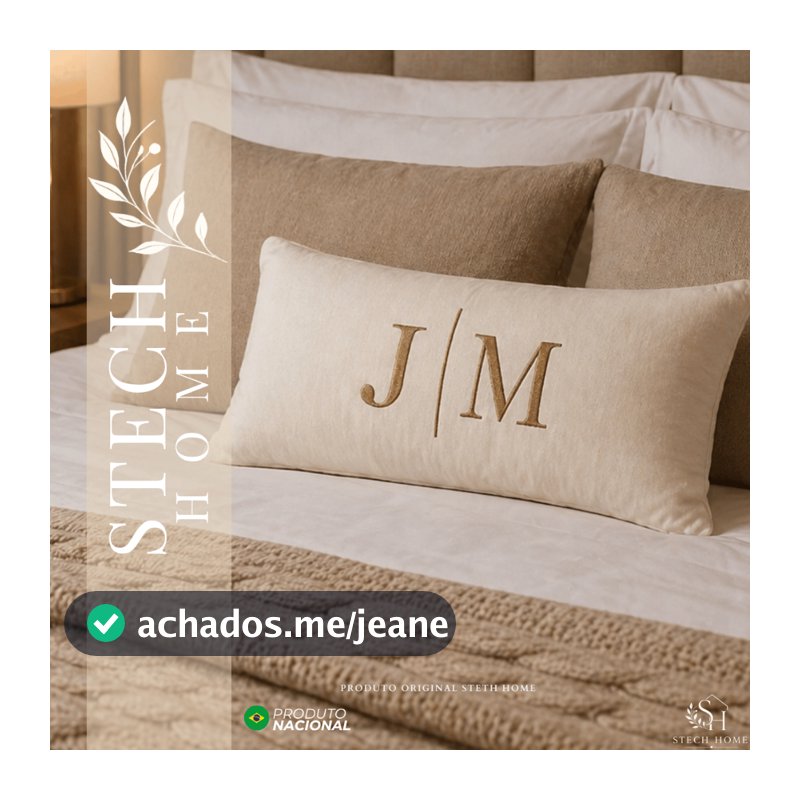 ALMOFADA DECORATIVA COM INICIAL DE CASAL PERSONALIZADA COM BORDADO PREMIUM