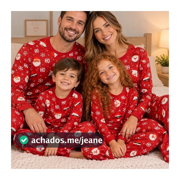 Pijama em malha suede natal hohoho