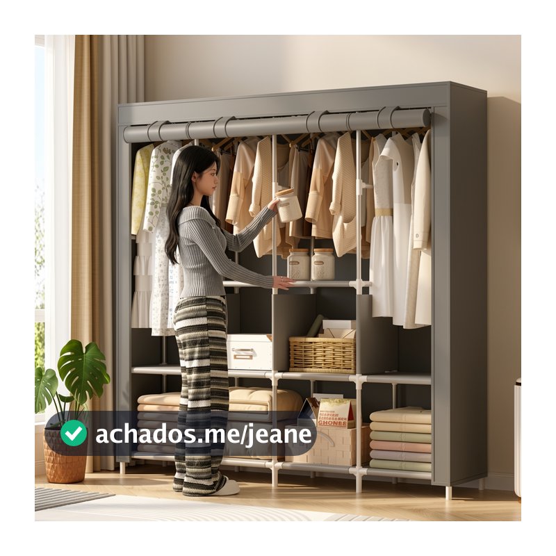 🔥Guarda Roupa Portátil Armário Desmontável Organizador Prático de Solteiro de Casal de King