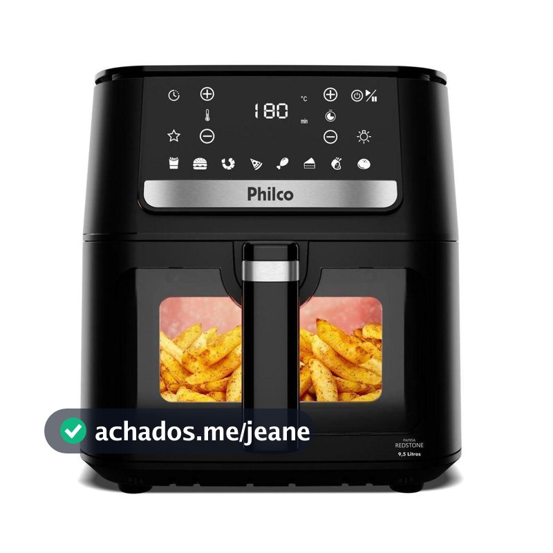 Air Fryer Philco 9,5L Visor Glass Redstone 1800W PAF95A 110V