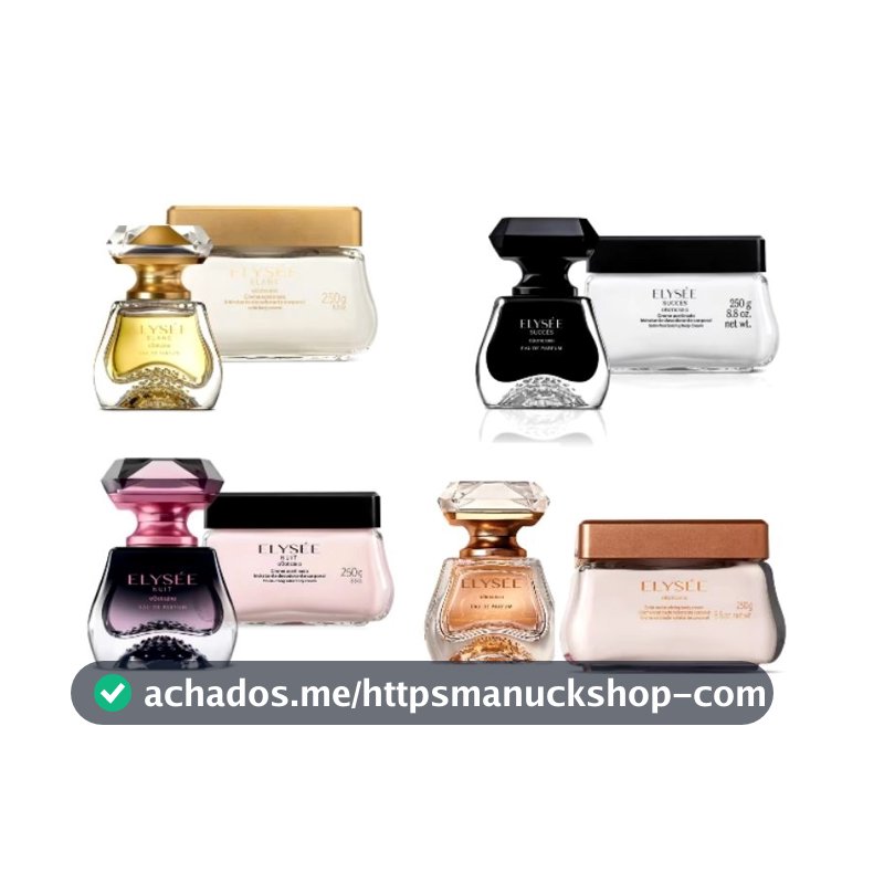 Presente Dia dos Namorados Elysee: Eau de Parfum, Acetinado Hidratante Corporal,Succès,Nuit, Blanc - Boticário