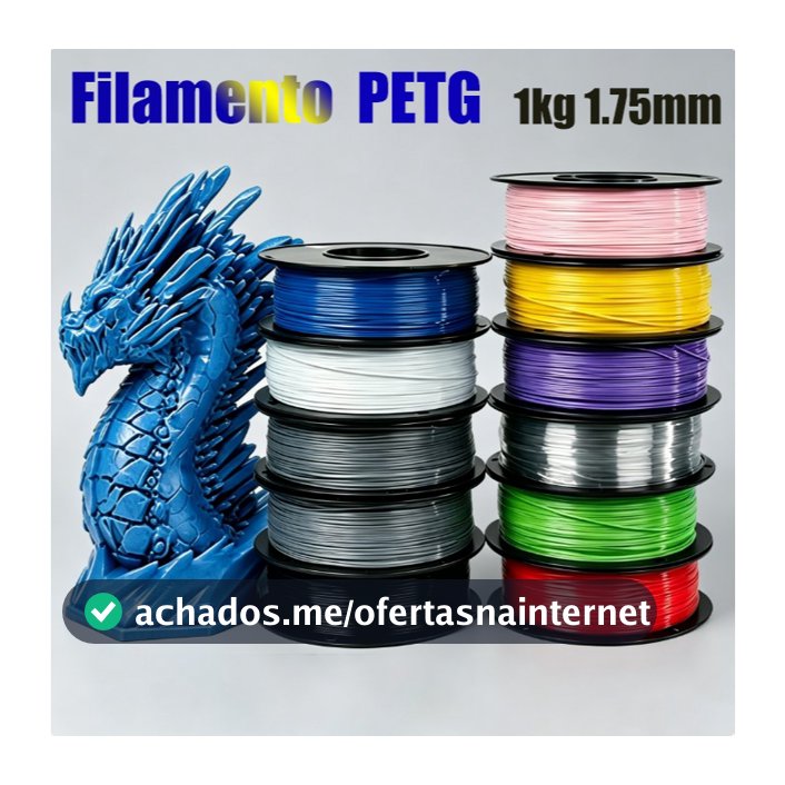 Filamento PETG 1Kg 1.75mm Premium Alta Resistência Impressora 3D Várias Cores