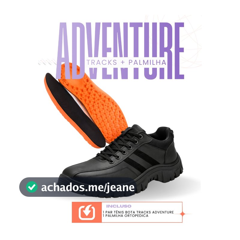 Tenis Bota Adventure Masculino Trekking e Palmilha Gel