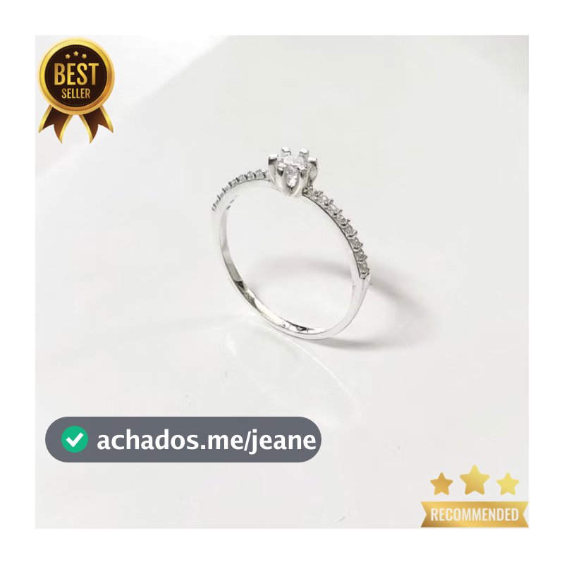 Anel Solitário Prata 925 Anel Solitário Feminino Anel Prata Legitima Anel Prata Solitario