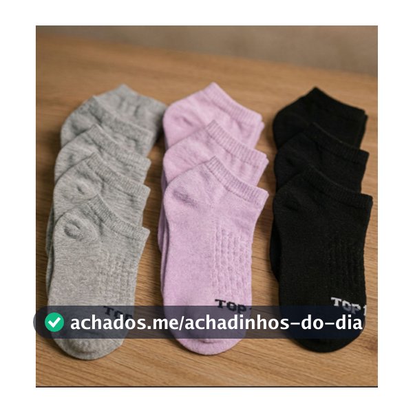 🔥KIT até 15 pares de Meia feminina soquete menor preço direto da fabrica Algodão