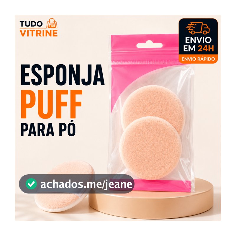 Esponja para Pó Facial Macia Veludo Puff Maquiagem Pó Compacto e Solto