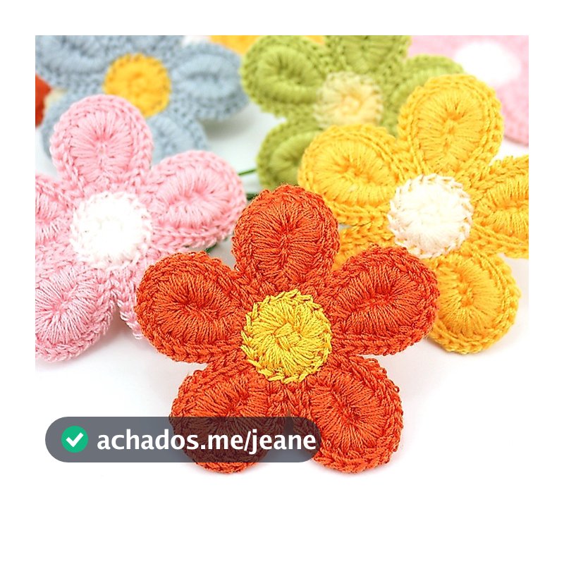 18Pcs 5cm Fios De Lã Bordados Flores Appliques Para Artesanato Headwear Decoração Patch De Roupas De Costura Acessórios