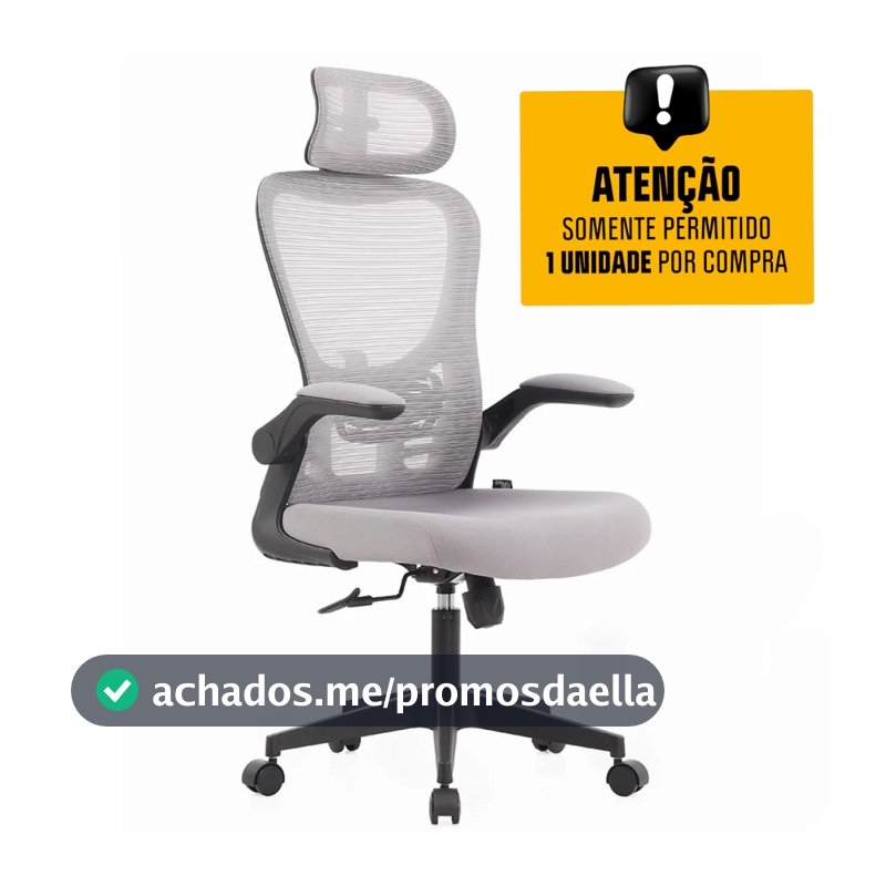 Cadeira De Escritório Dr. Office Handy V2, Mesh, Cinza e Preta, DR-CH-HV2R1DGF