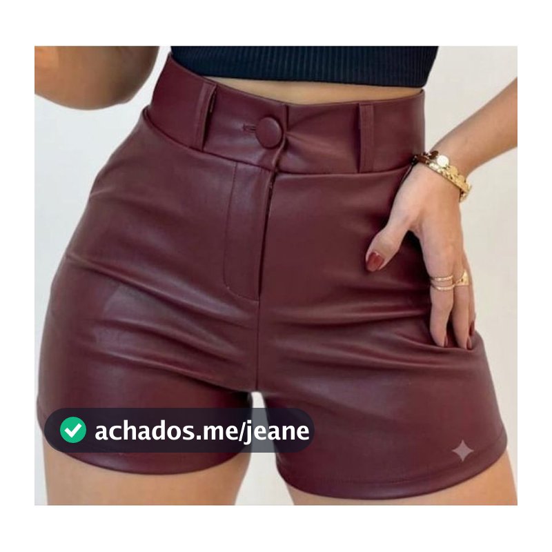 SHORTS COURO FEMENINO  BOTAO FORRADO
