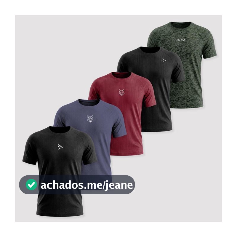 Kit 5 Camisetas Dry Masculina Esporte Treino Alpha