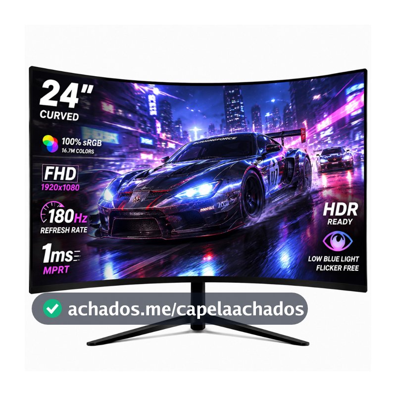 curva Monitor Gamer 24/27" FHD 180Hz IPS 100% sRGB Leve e VESA Alto-Falante Integrado,HDMI/DP, HDR Ampla Visão