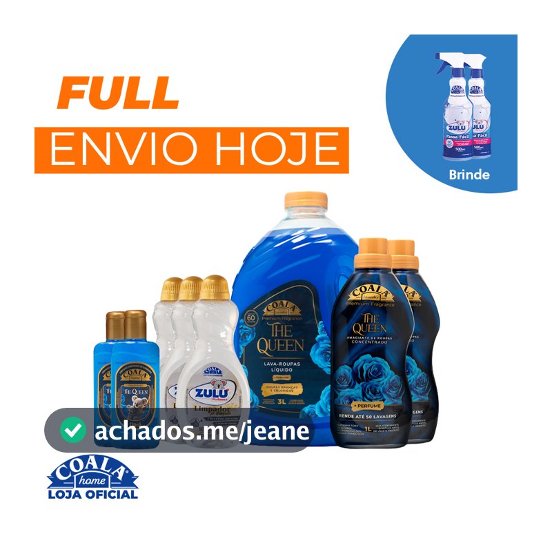 Kit Coala Mega Limpeza Perfumada The Queen + Brinde 2 Passa Fácil Zulu Perfumes  - 10 Itens