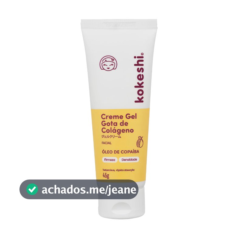 Creme Gel Regenerador Facial Gota de Colágeno Kokeshi 45g