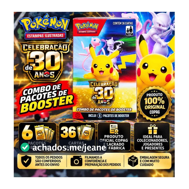 Combo de Booster Celebração 30 Anos - Pokémon TCG