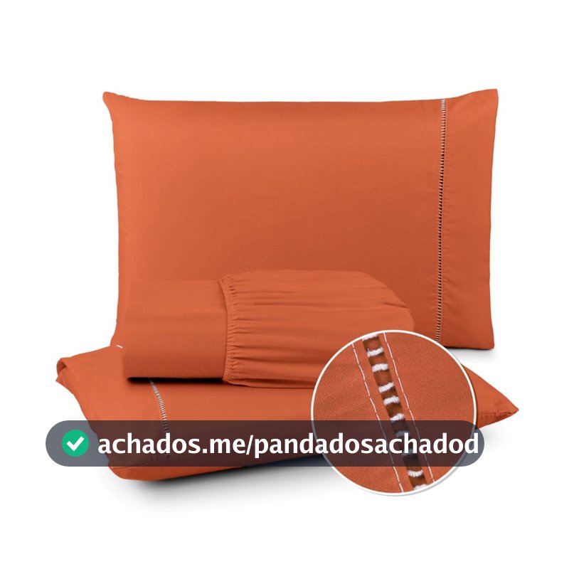 Jogo de Lençol Cama Box 400 Fios Micropercal Toque Macio e Suave com elástico e detalhe em Ponto Palito