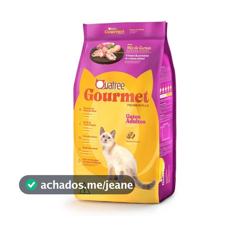 Ração Quatree Gourmet Gatos Adultos Mix de Carnes 3kg