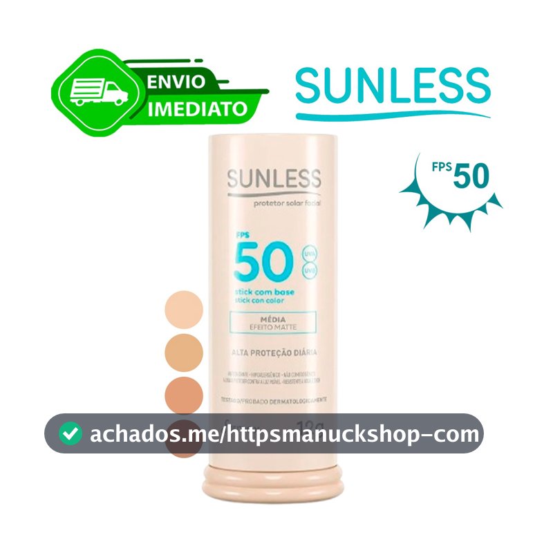 Protetor Solar Facial Com Base em Bastão Efeito Matte 12g FPS 50 Sunless Stick Envio Imediato