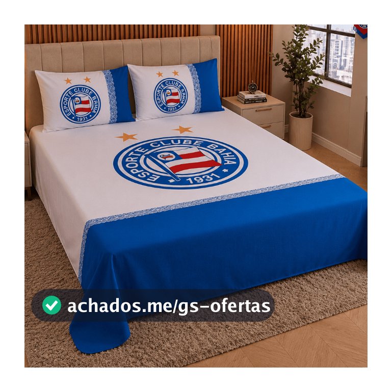 Jogo de Cama Time Casal Tecido Oxford | Lençol de Time + 2 Fronhas | Colcha de Cama Estampa de Time