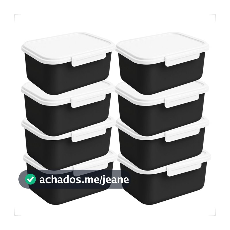 Kits Pote Marmita Hermético Plástica 750ml Para Frutas e Refeições