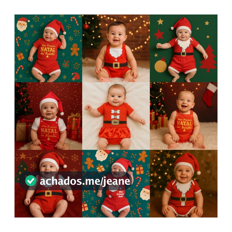 Roupa bebê natal/ Body natal/ Papai noel/ Jardineira/ Romper/Mesversário.