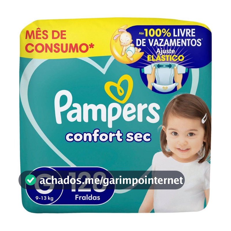 Fralda Pampers Confsec Jumbo G 128 Unidades