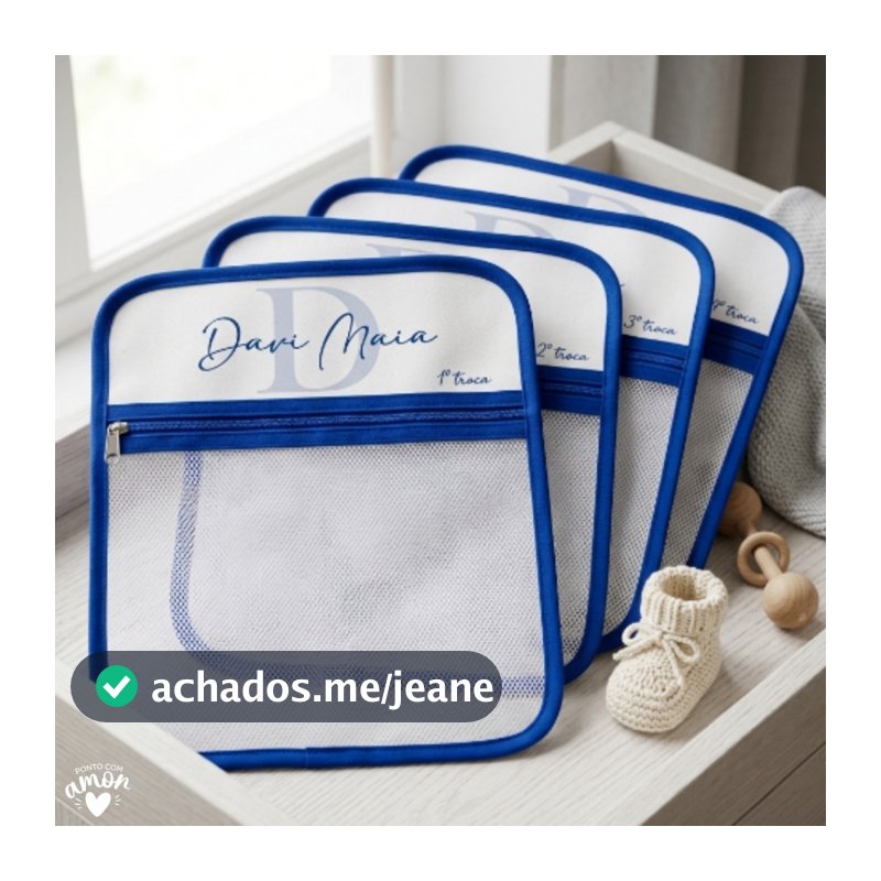 Kit Saquinhos Maternidade Personalizados com Nome do Bebê