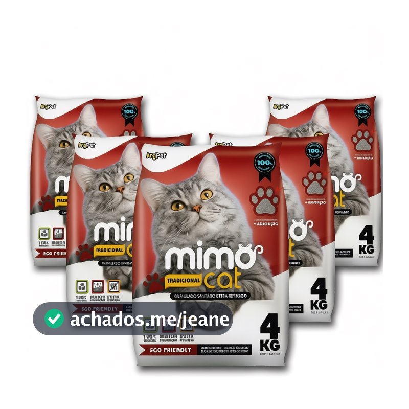 Kit 20 kg areia sanitaria higienica mimocat super premium argila ecologica absorvente para gatos