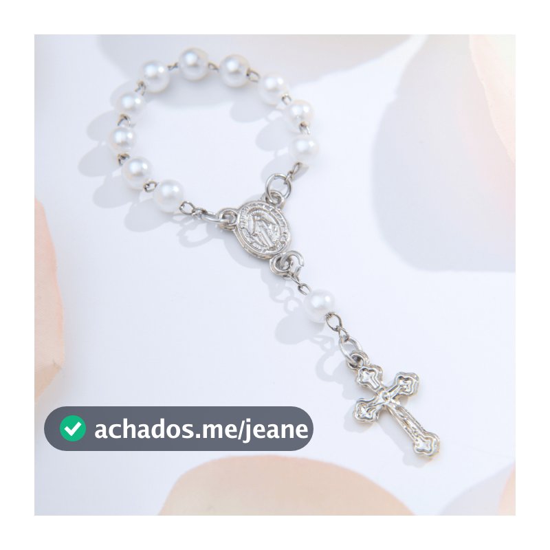 30 Mini Terços Dezena Para Lembrancinhas Casamento Batizado Crisma Eucarístia Perolado