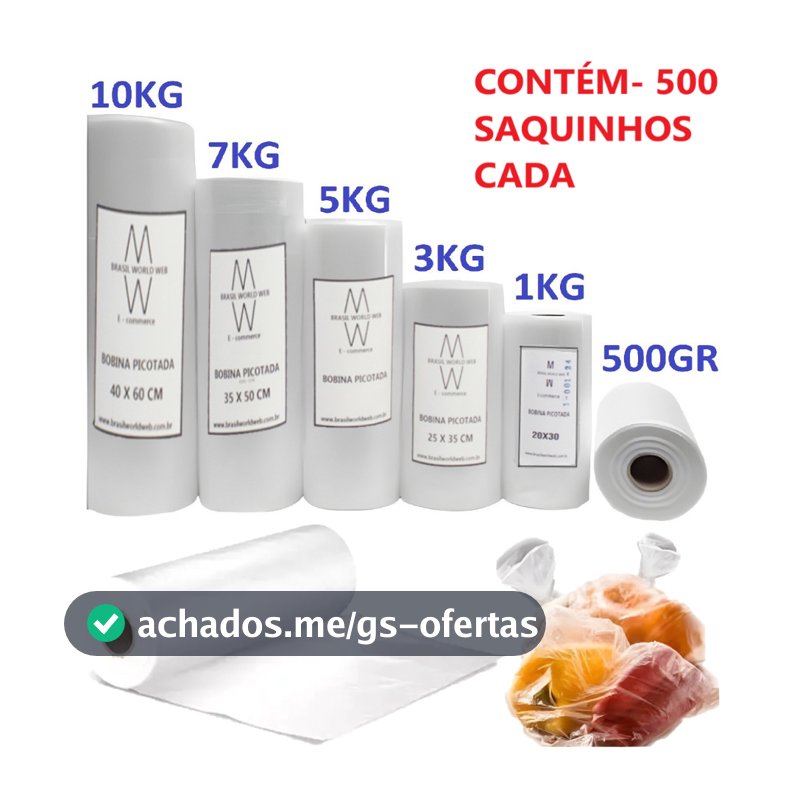 bobina picotada sacos plásticos saquinhos para alimentos freezer microondas