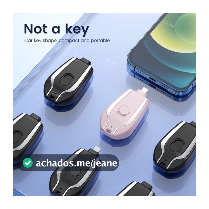 Carregador De Chaveiro Portátil | 1500mAh Ultra-Compacto Mini Pacote De Bateria Carregamento Rápido
