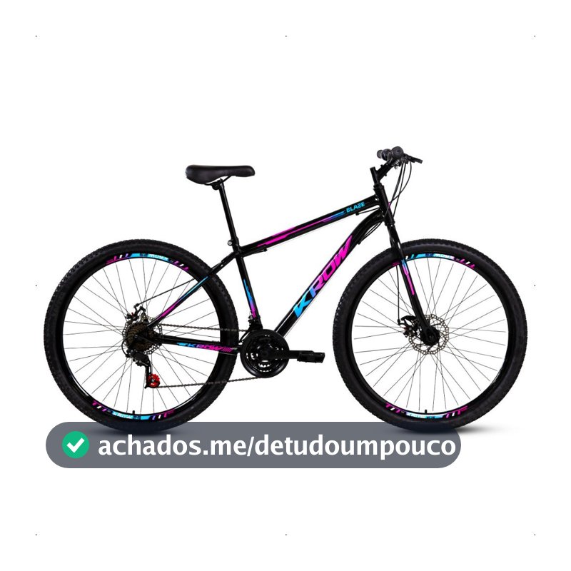 Bicicleta Aro 29 Aço Carbono Freios A Disco 21 Marchas Krow Bikes Para o dia a Dia Passeio