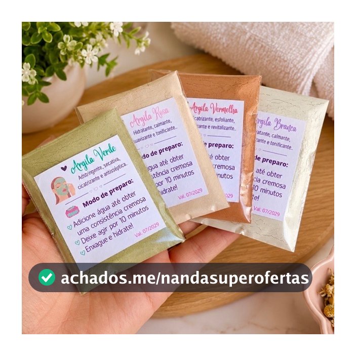 20/50 sachês de argila para lembrancinha mimo para cliente para skincare argila outubro rosa dia das mães natal