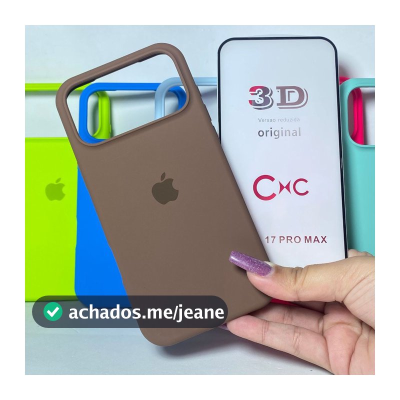 Capa IPHONE 17 PRO MAX  + Película 3D Kit Case Silicone Capinha Protetora Anti-Impacto