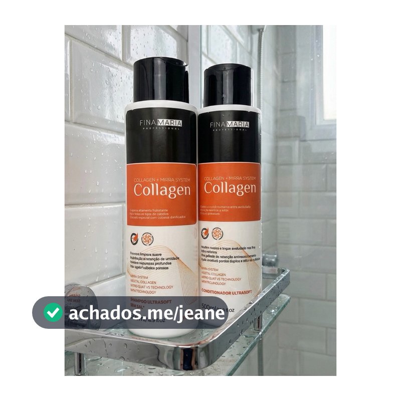 Kit Shampoo + Condicionador Profissional Colágeno 500mL+500mL | Fina Maria